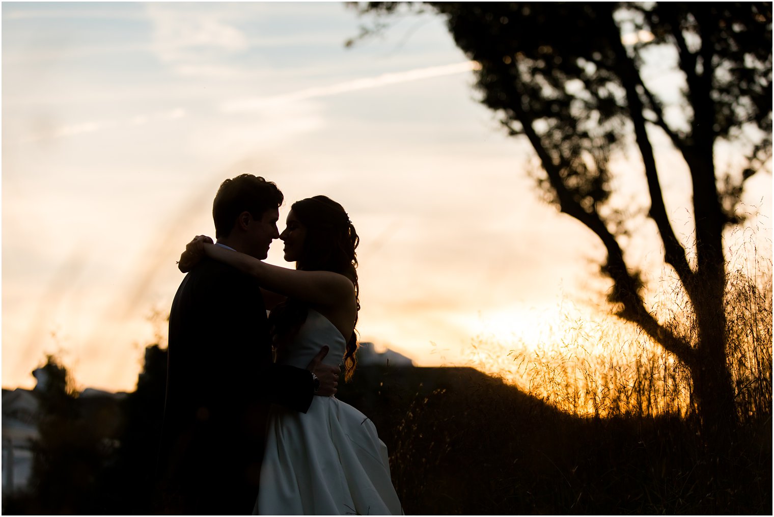 sunset wedding portraits in Farmingdale NJ