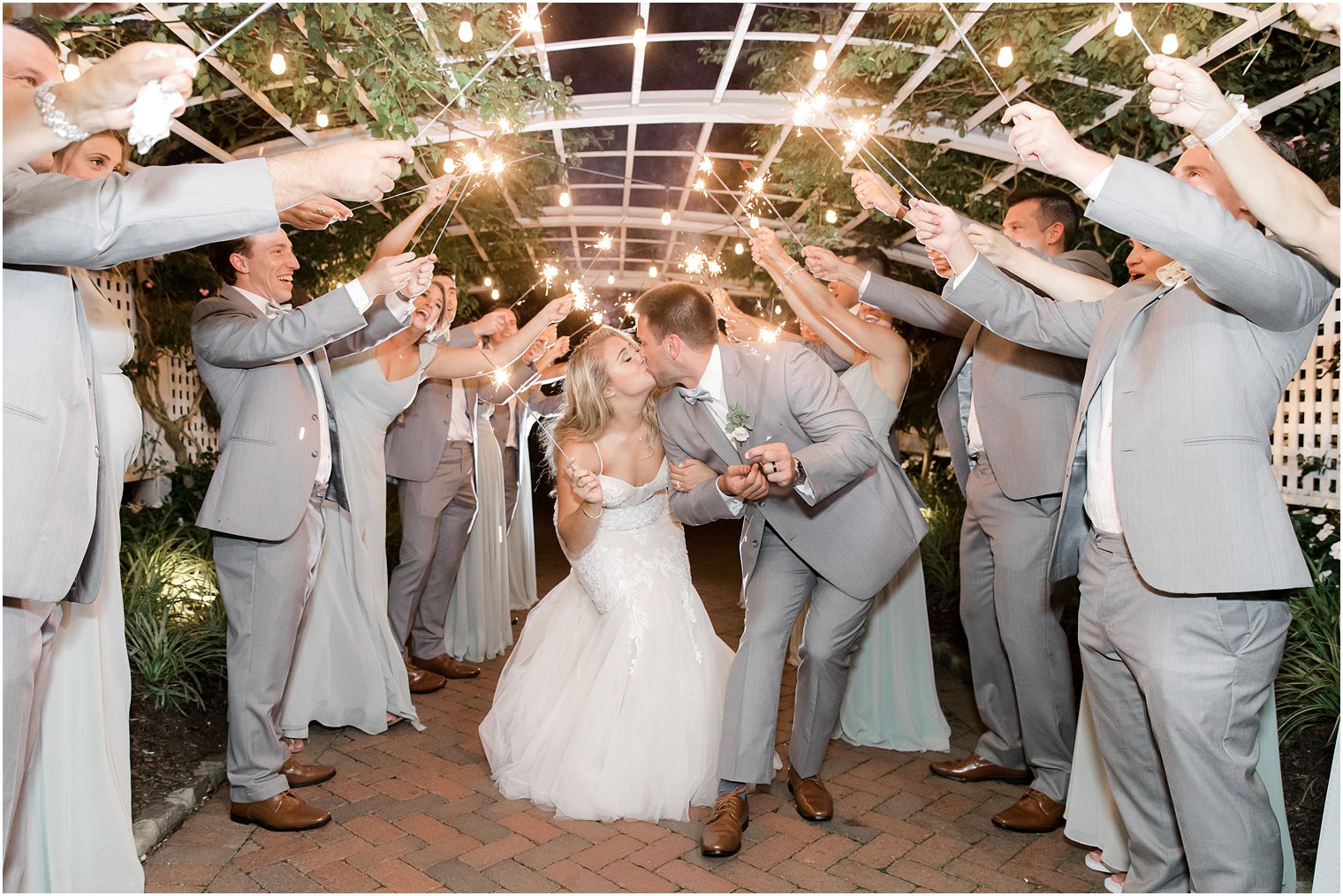 sparkler exit photo on wedding day