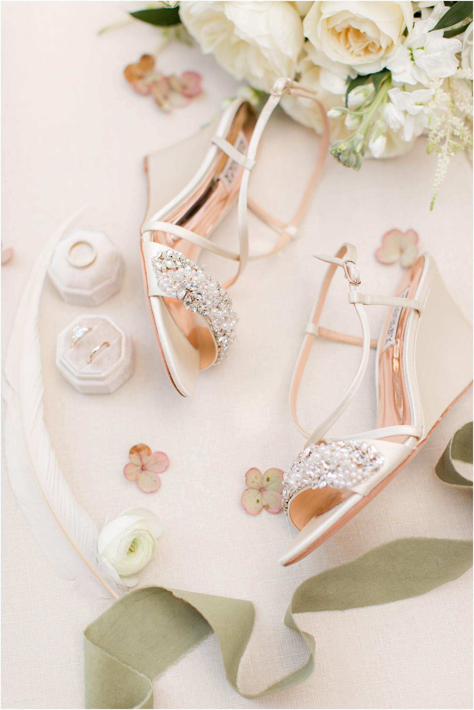 bride's shoes for the Mill Lakeside Manor wedding
