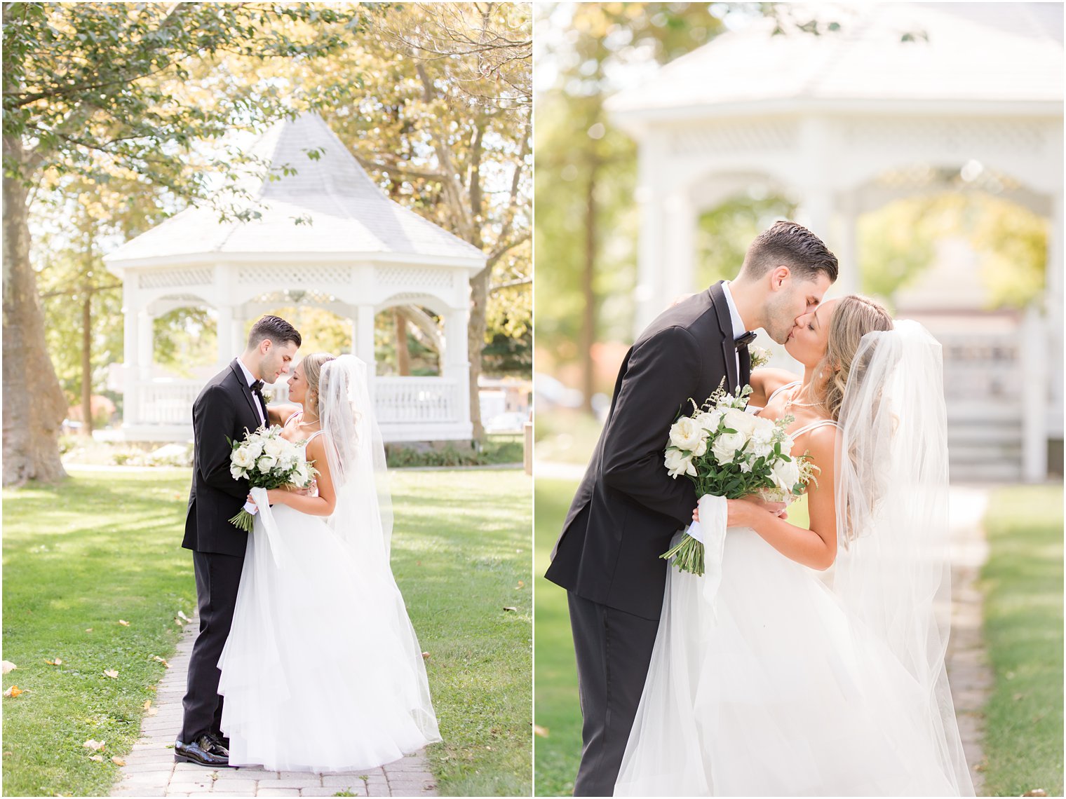 bride and groom have first look at the Mill Lakeside Manor