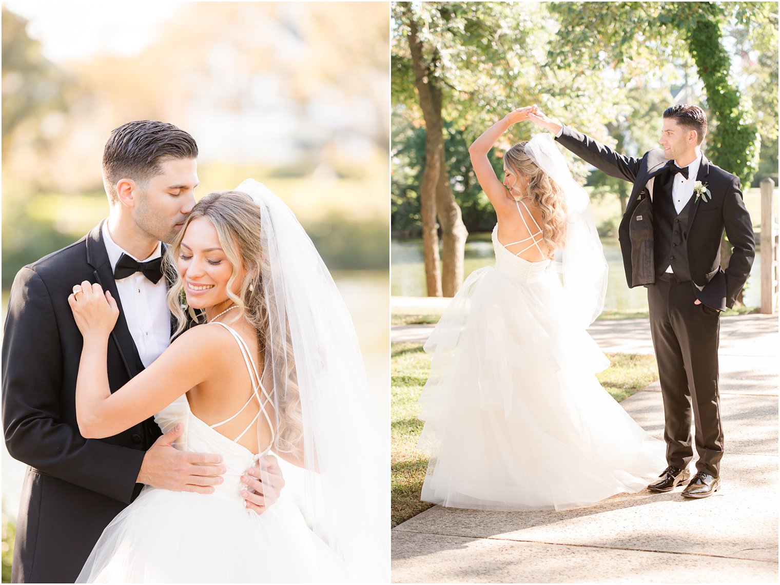 newlyweds dance in Spring Lake NJ park