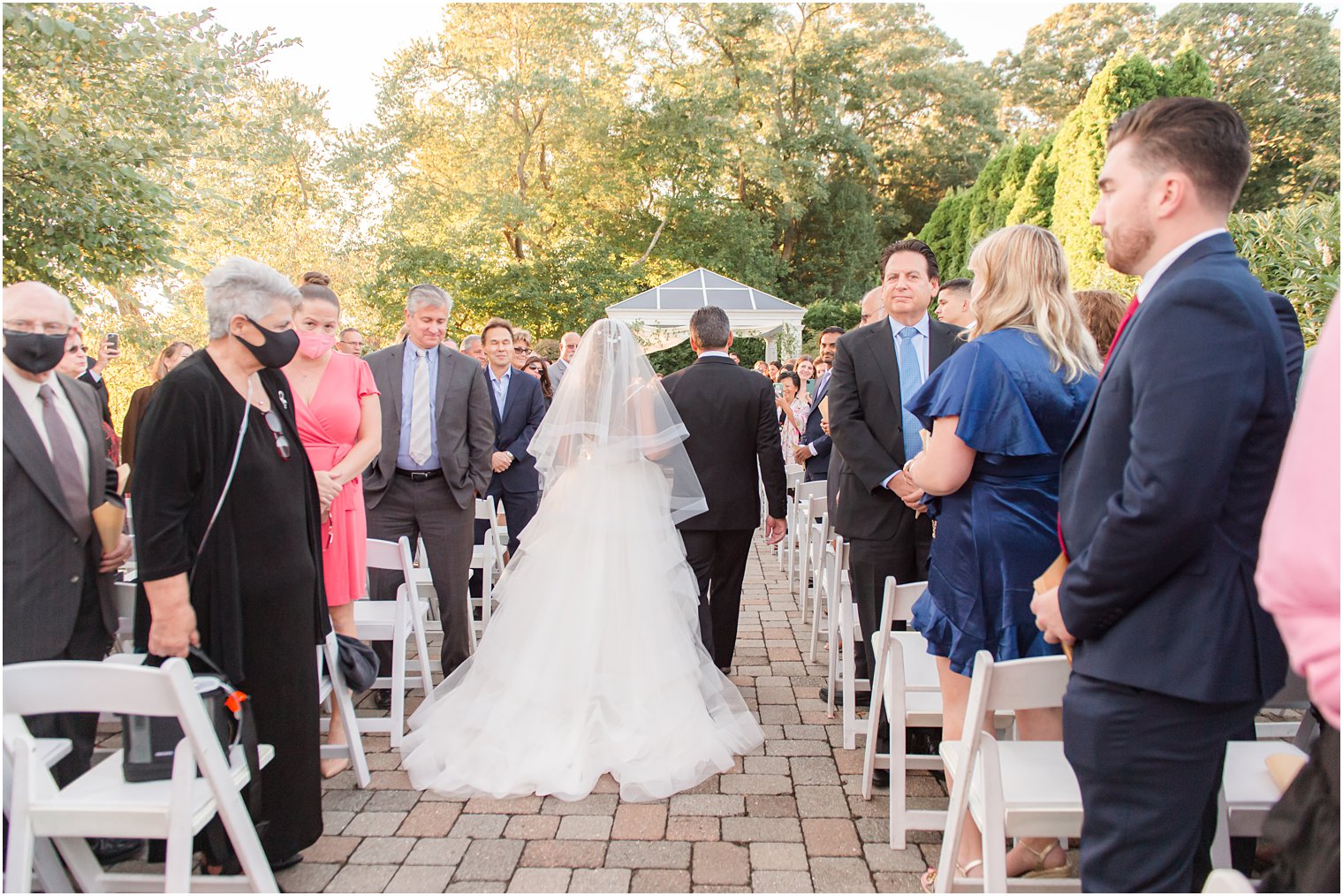 dad walks bride down aisle at the Mill Lakeside Manor