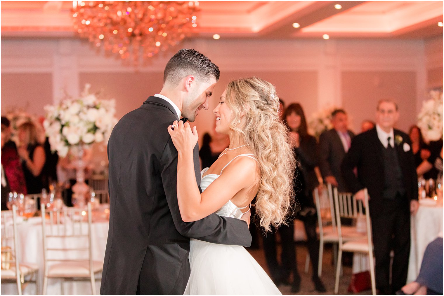 bride and groom dance during Spring Lake NJ wedding reception