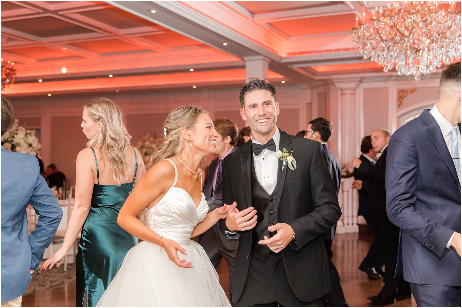 bride and groom dance during Spring Lake NJ wedding reception