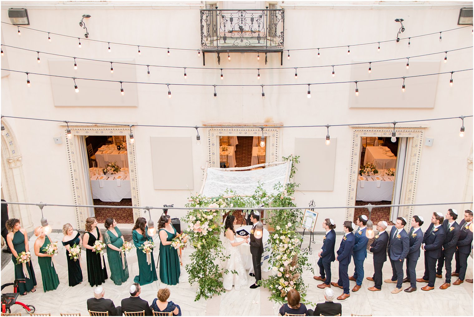 wedding ceremony in the atrium of the Village Club of Sands Point