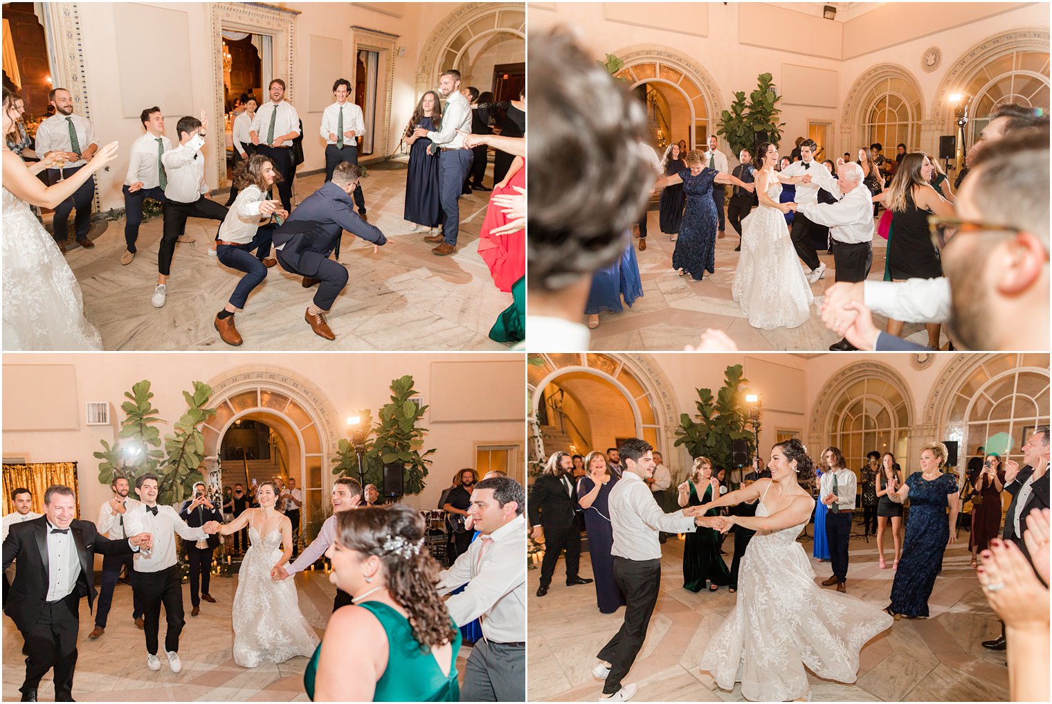 groom and bride and dance with guests during Sands Point NY wedding reception