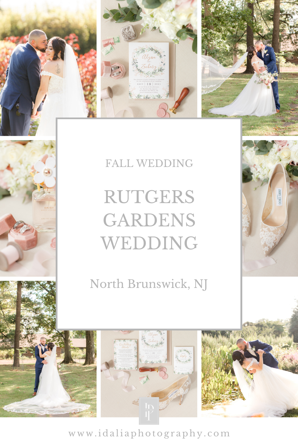 romantic fall Rutgers Gardens wedding day