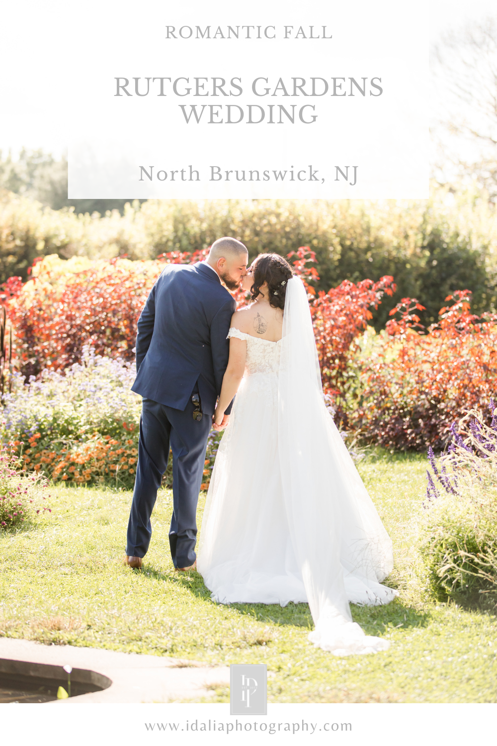 romantic fall Rutgers Gardens wedding day