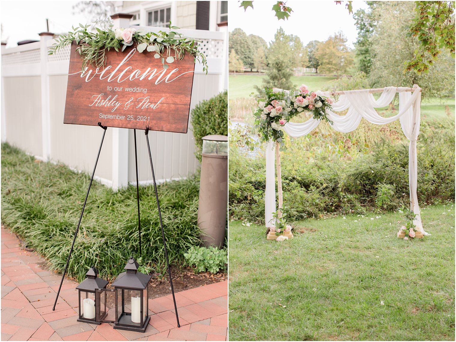 details for outdoor fall wedding at the Chauncey Hotel