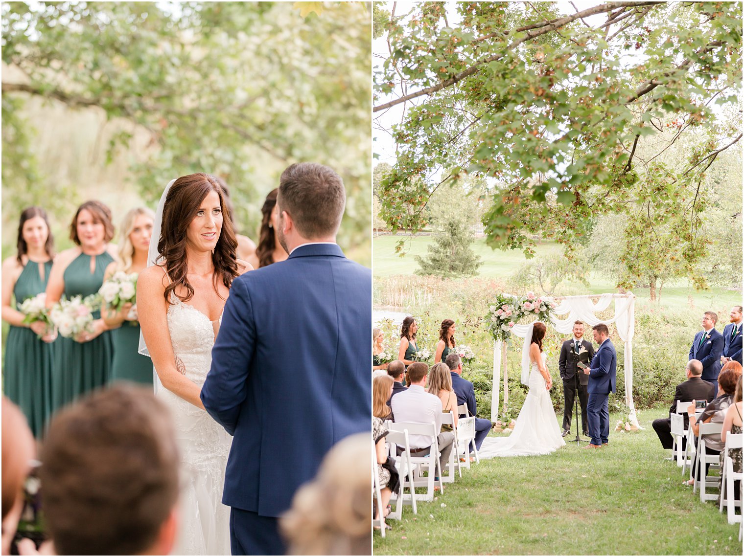 bride exchanges vows with groom during Chauncey Hotel wedding ceremony 