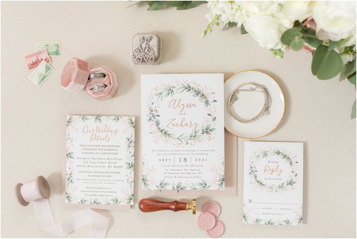 classic invitation suite for fall wedding