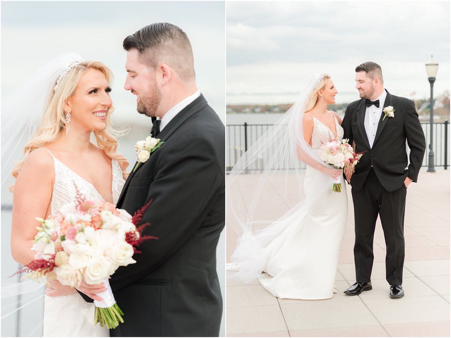classic wedding portraits of bride and groom at the Molly Pitcher Inn