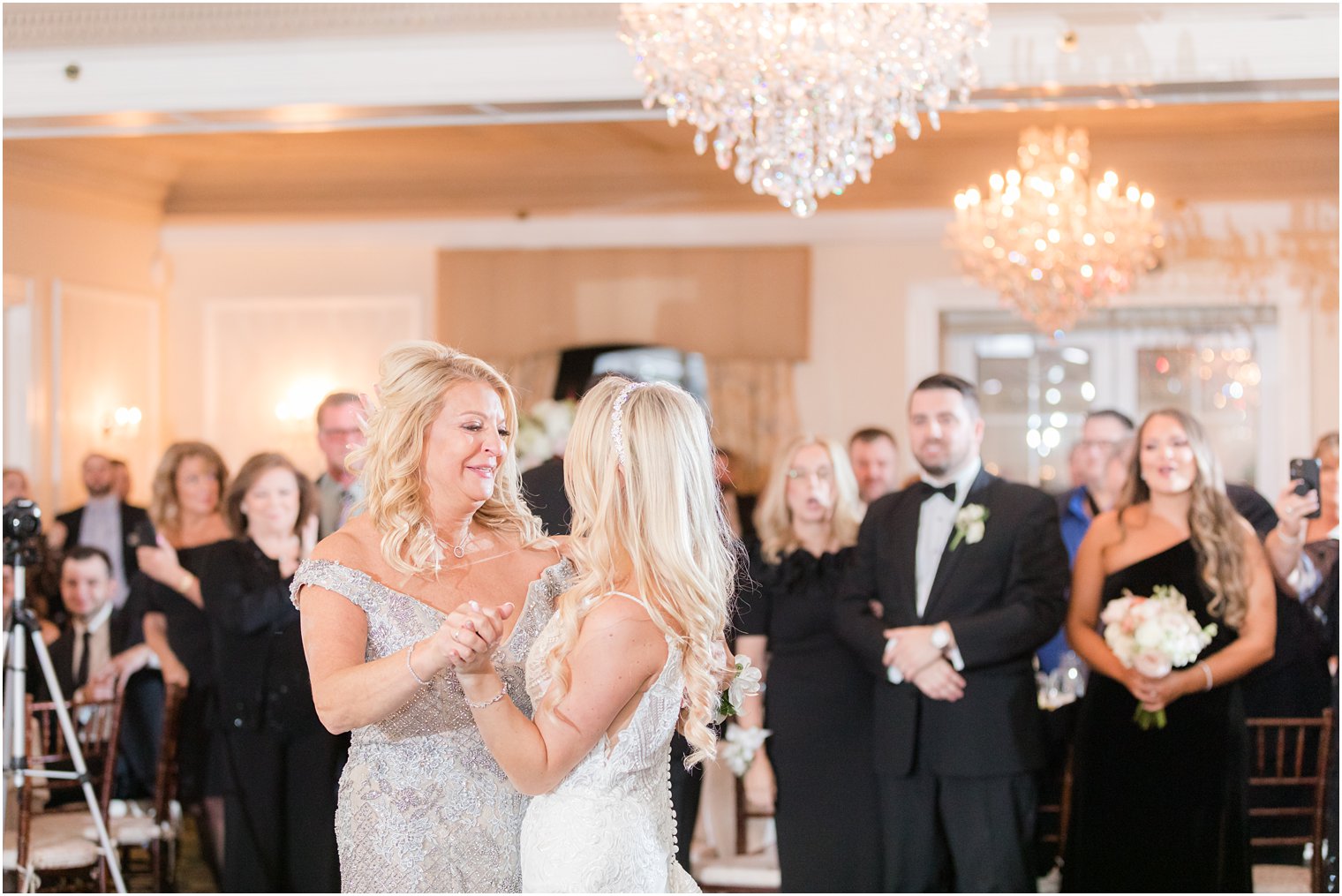 bride and mom dance during Red Bank NJ wedding reception