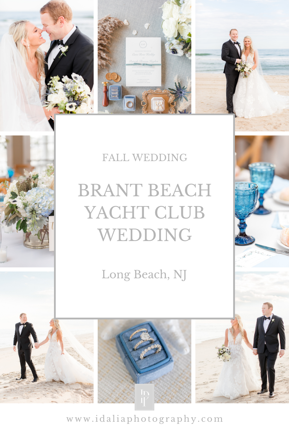 Fall Wedding at Brant Beach Yacht Club in New Jersey photographed by NJ wedding photographer Idalia Photography