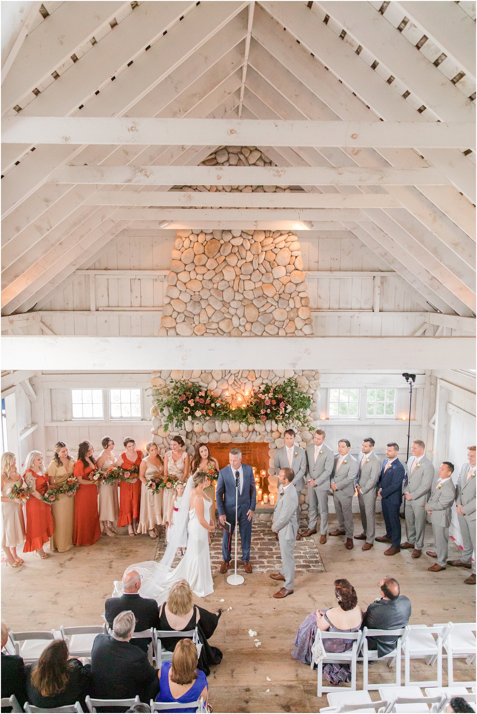 bride and groom read vows during wedding ceremony in Manahawkin NJ