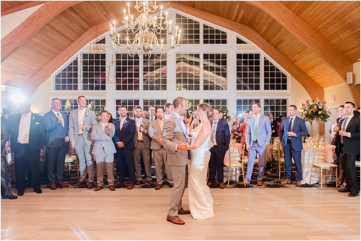 newlyweds have first dance at Bonnet Island Estate