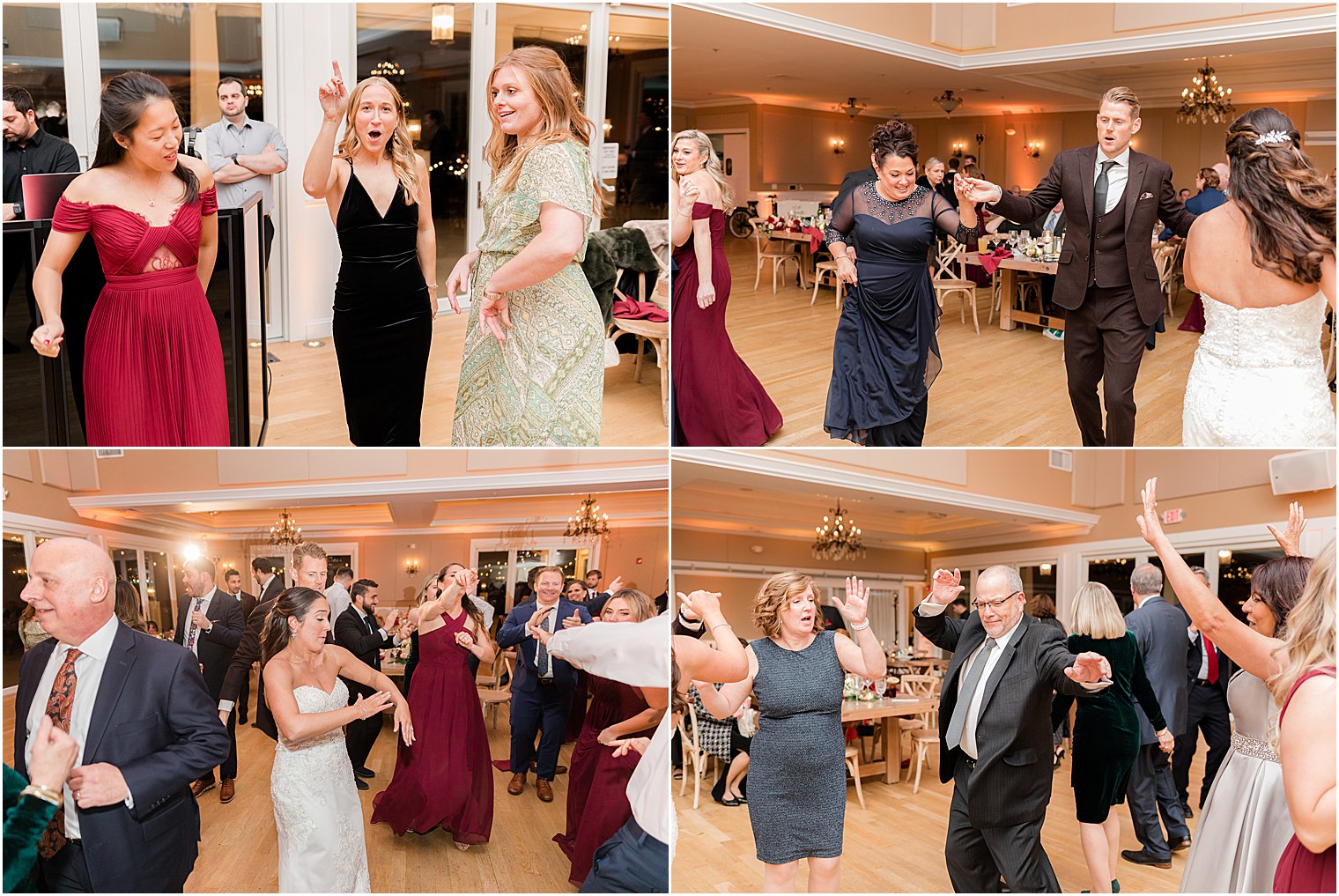 guests dance with newlyweds at NJ wedding reception