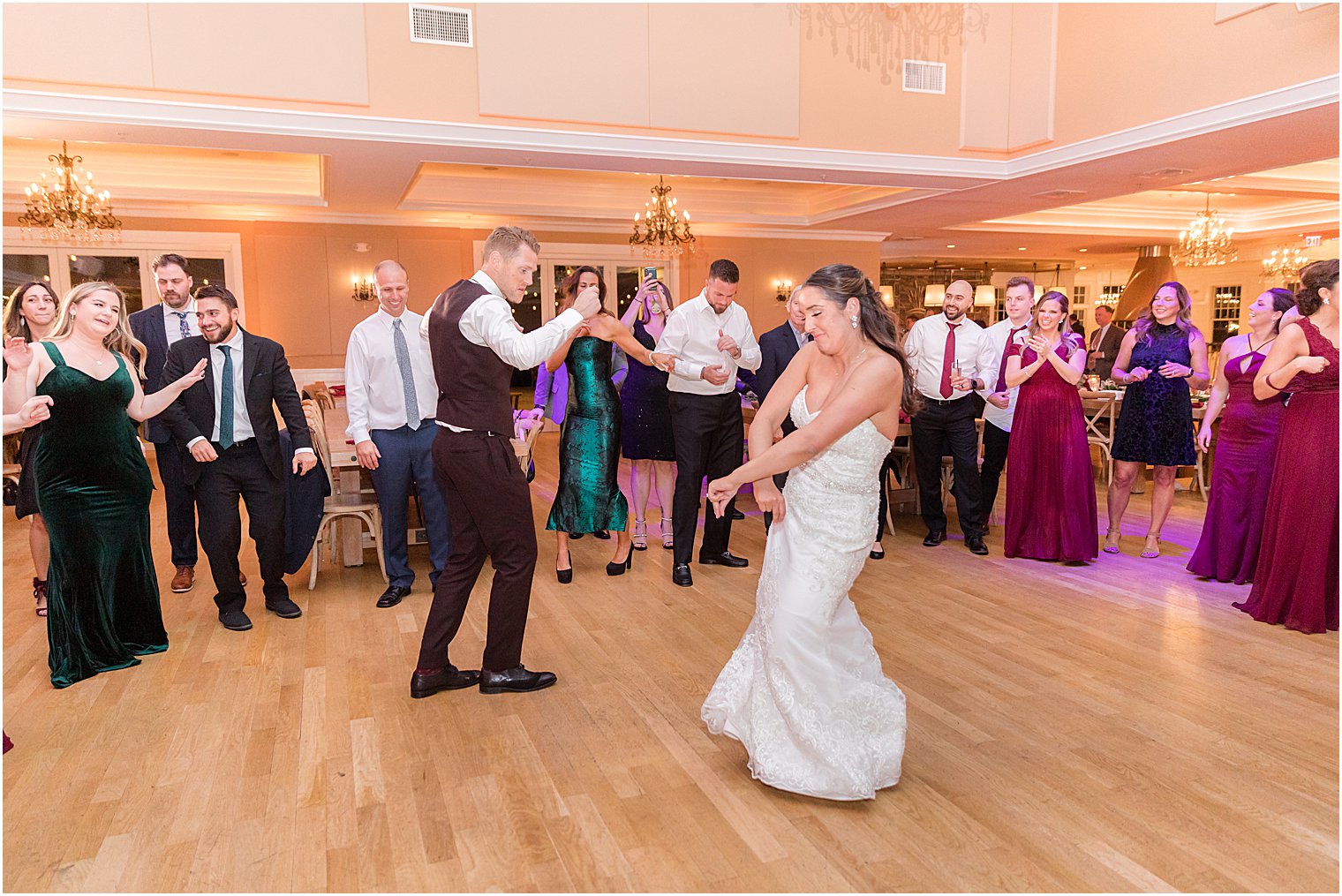 bride and groom dance during NJ wedding reception
