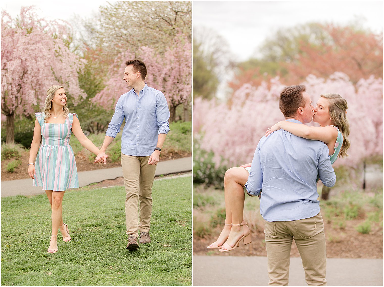 spring engagement session at Branch Brook Park