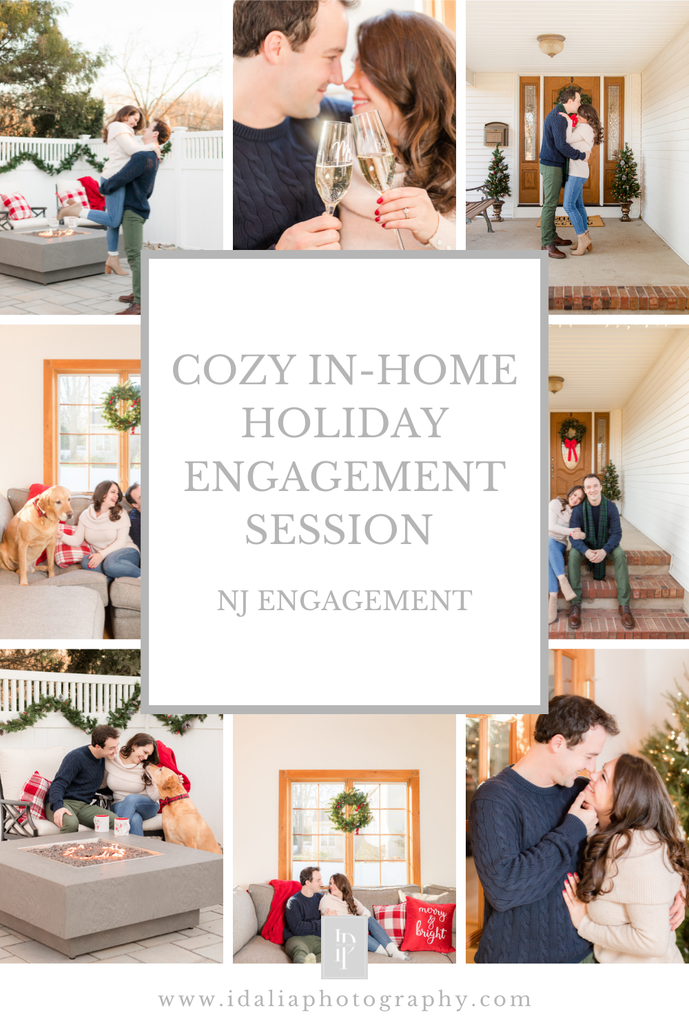 Cozy In-Home Holiday Engagement Session in New Jersey photographed by NJ wedding photographer Idalia Photography.