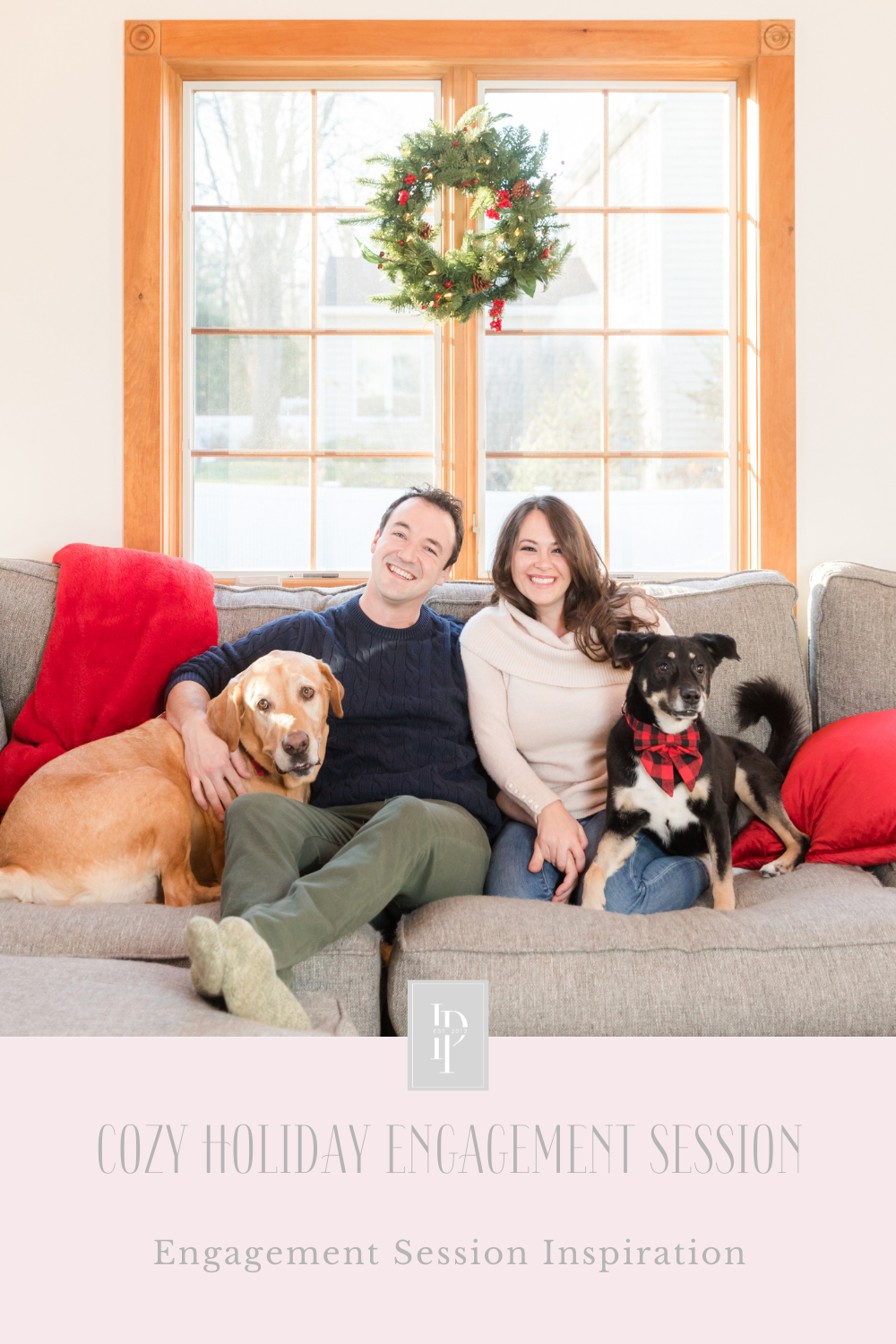 Cozy In-Home Holiday Engagement Session in New Jersey photographed by NJ wedding photographer Idalia Photography.