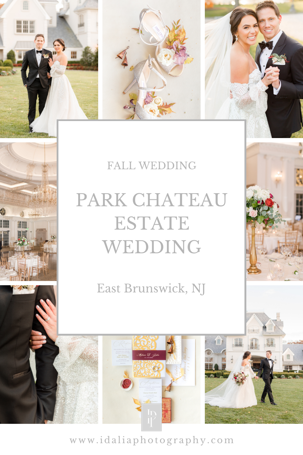 Romantic Park Chateau Estate Wedding in the fall photographed by NJ wedding photographer Idalia Photography