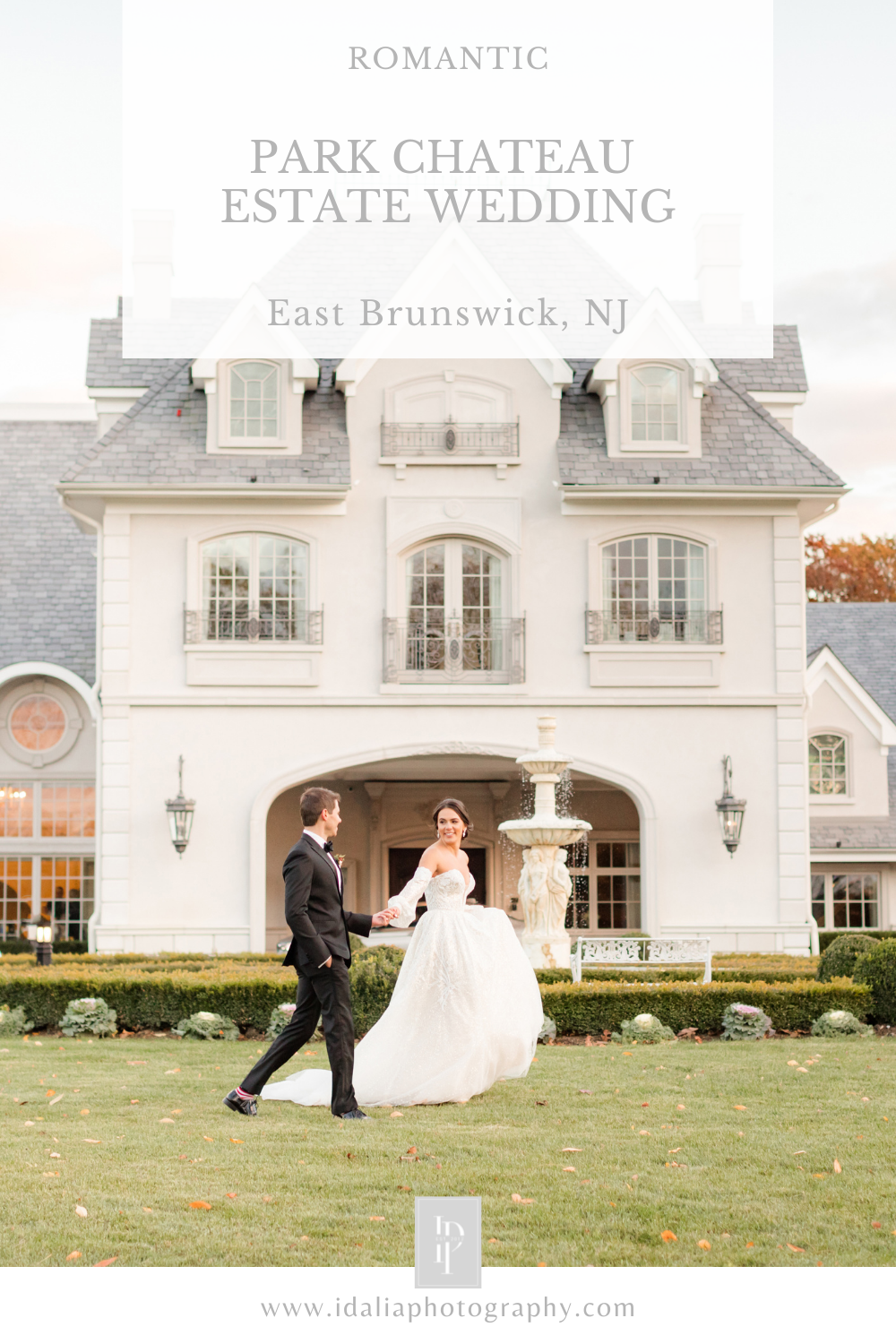 Romantic Park Chateau Estate Wedding in the fall photographed by NJ wedding photographer Idalia Photography