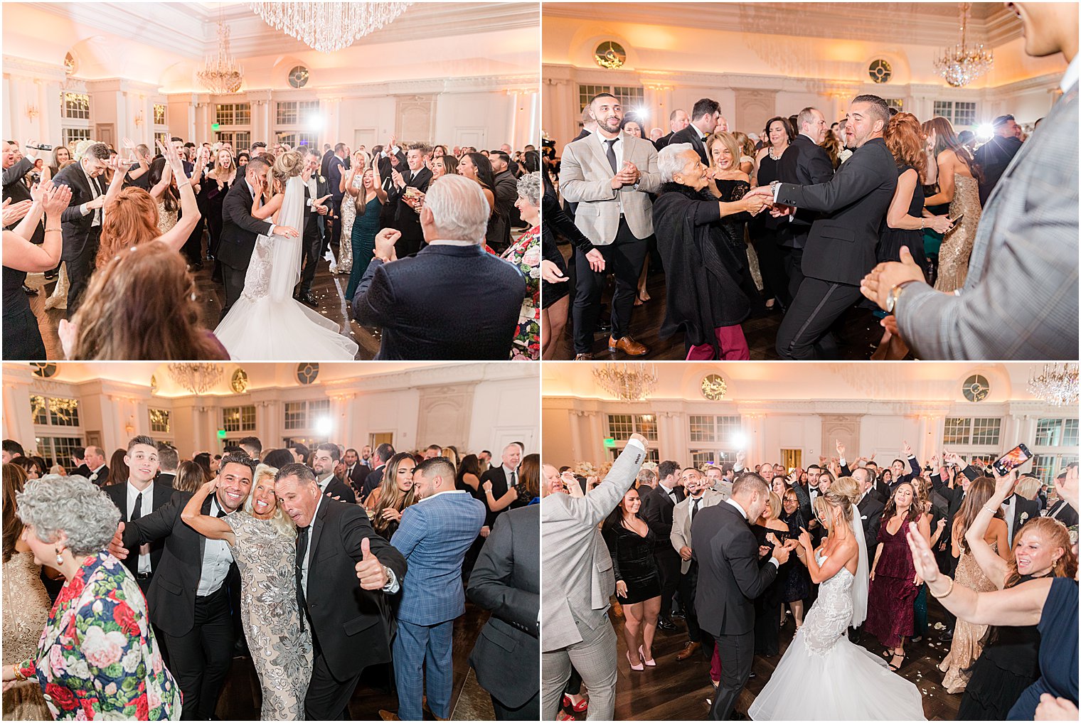 groom dances with family during East Brunswick NJ wedding reception