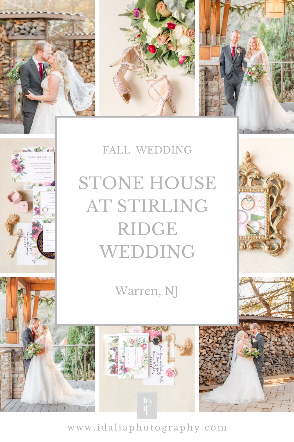 Stone House at Stirling Ridge Wedding with burgundy details in the fall photographed by NJ wedding photographer Idalia Photography