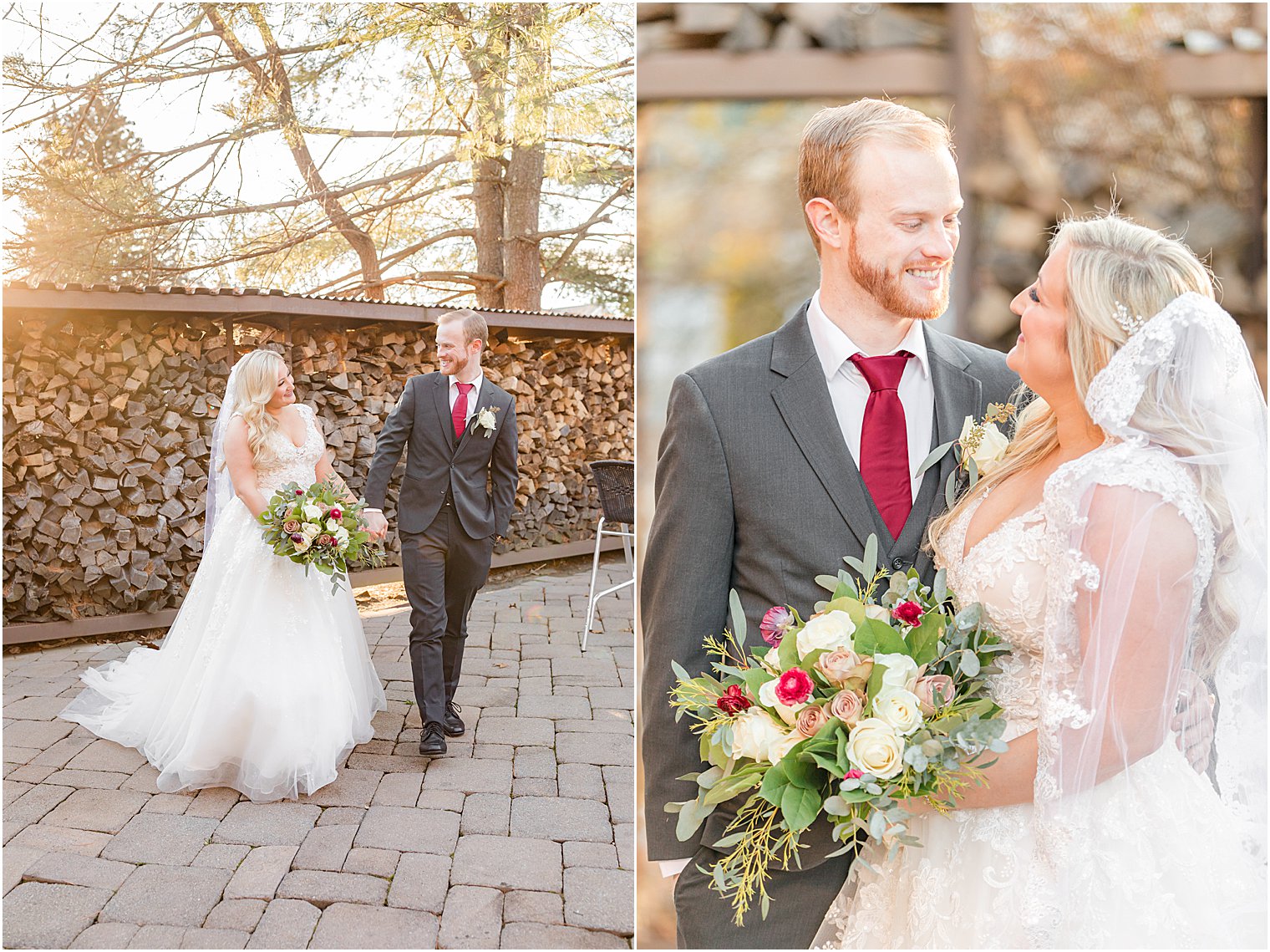 fall wedding portraits at Stone House at Stirling Ridge