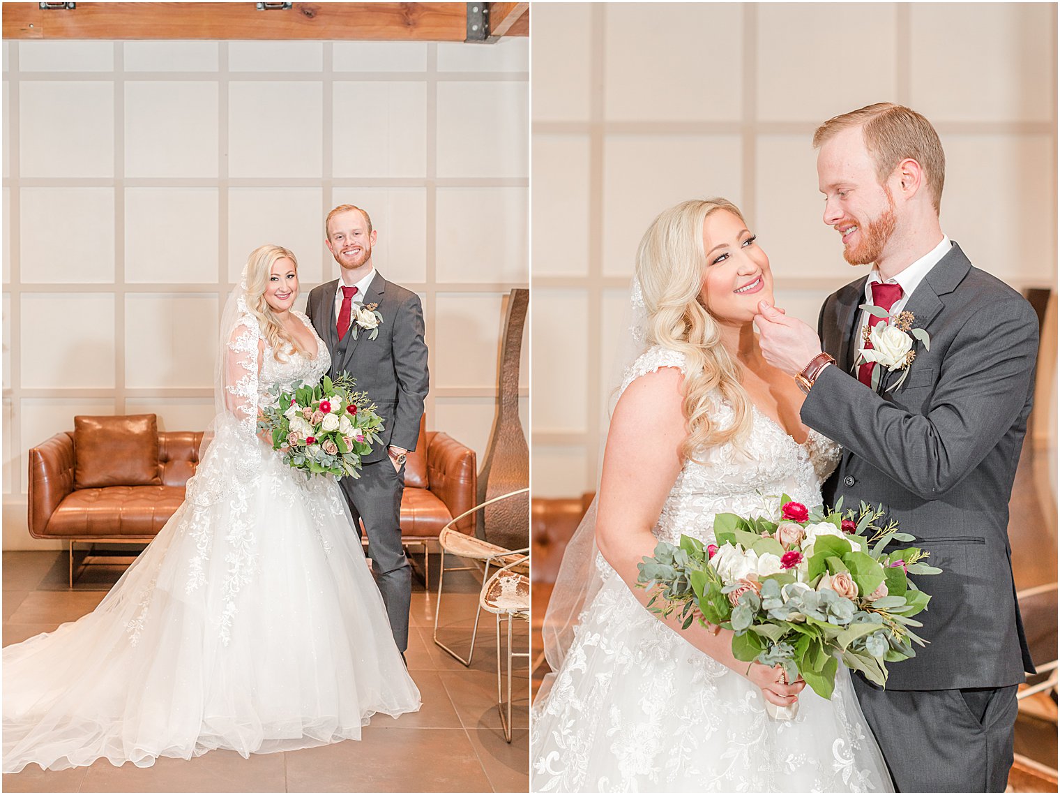 newlyweds pose together in Warren NJ venue