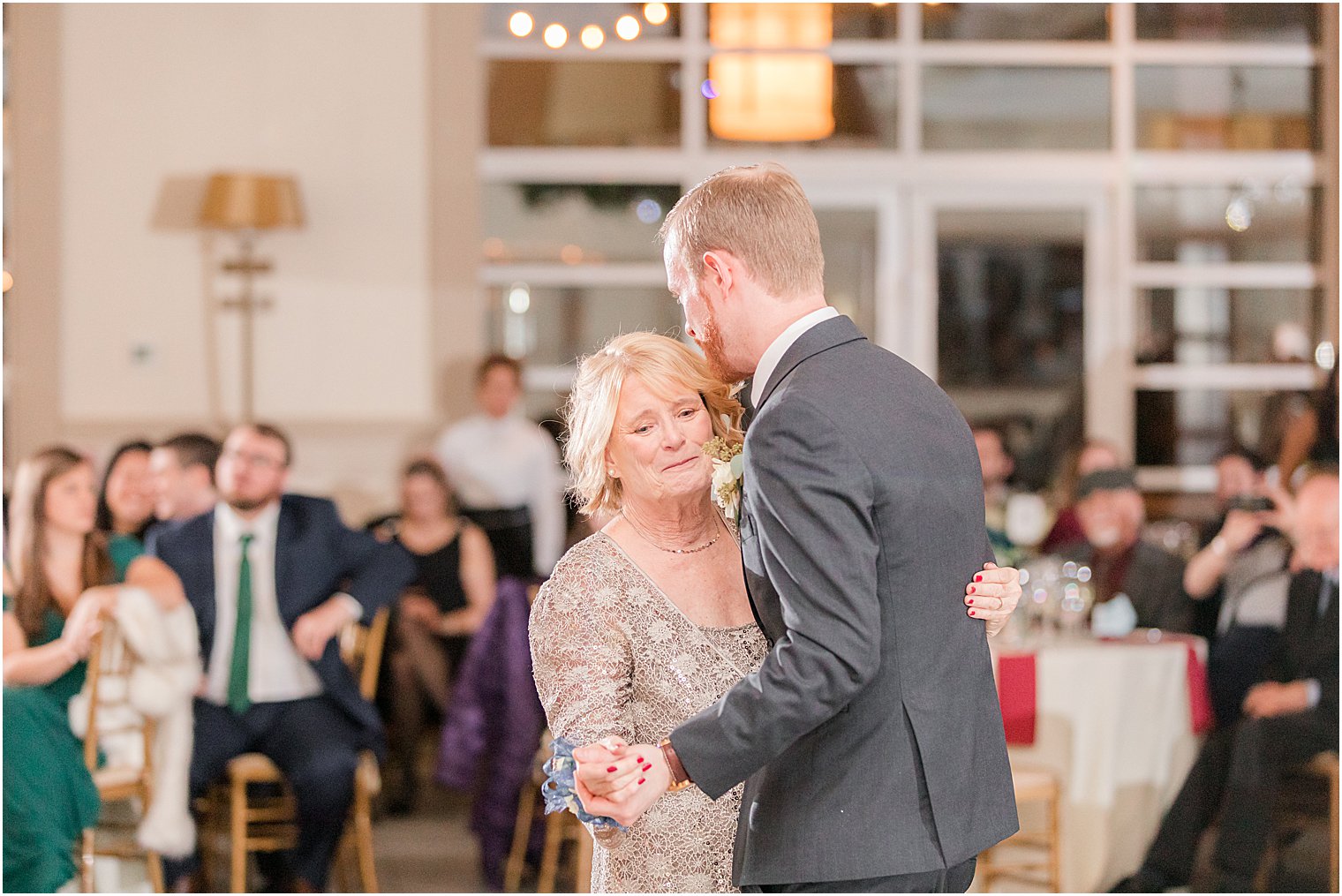 groom dances with mom during NJ wedding reception