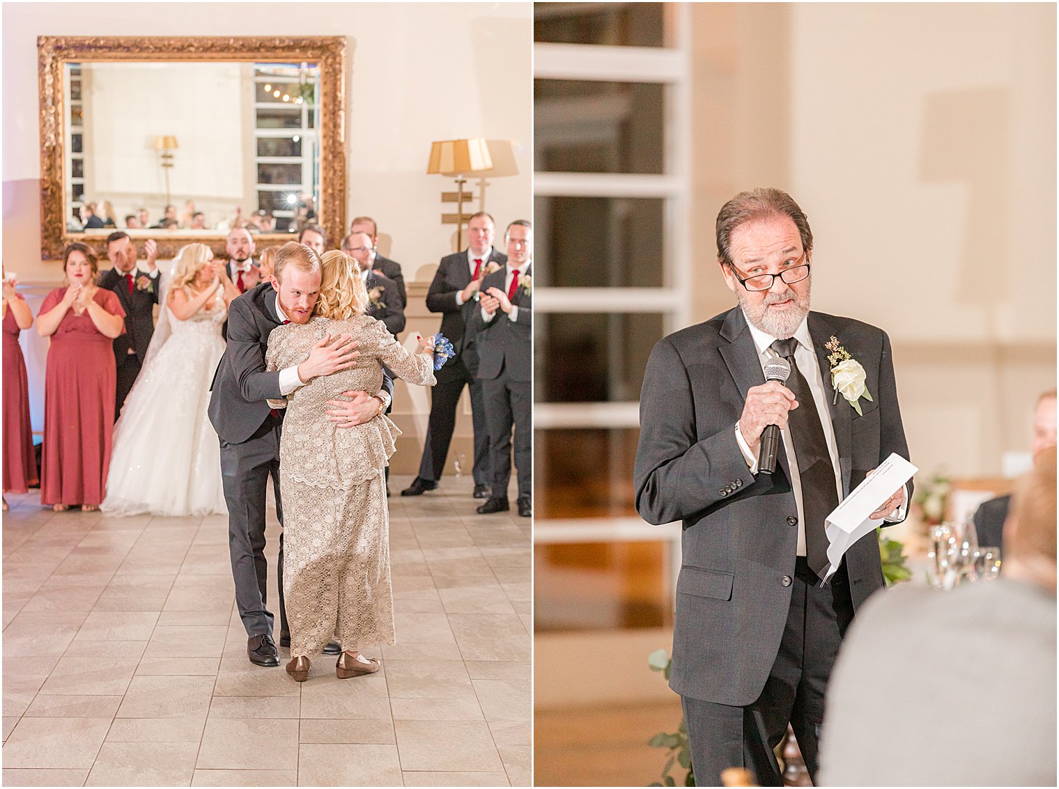 father of bride gives speech during NJ wedding reception