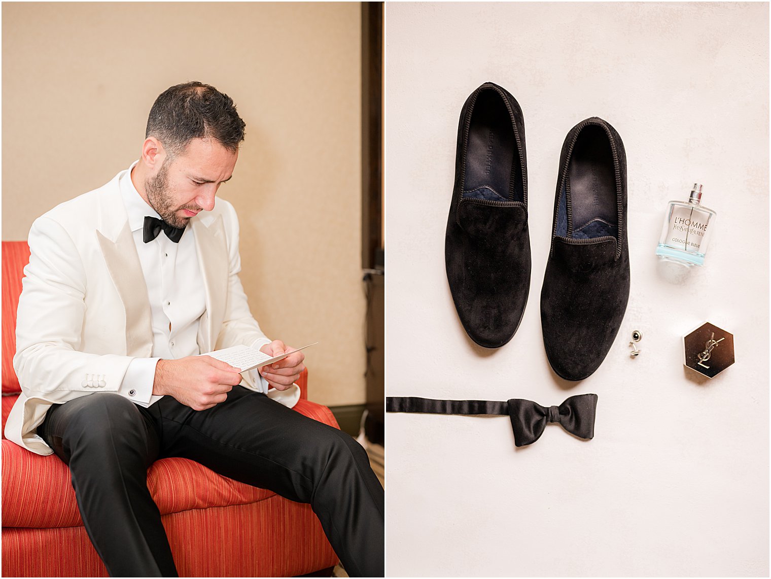 groom prepares for NJ wedding day