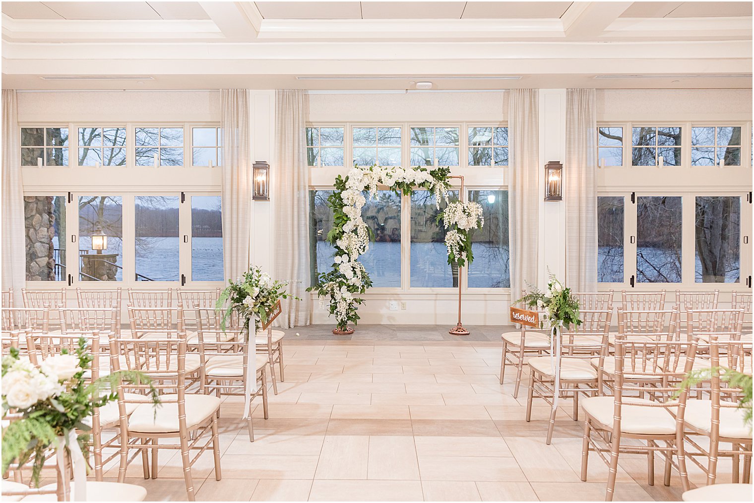 floral canopy for Jewish wedding ceremony at Indian Trail Club