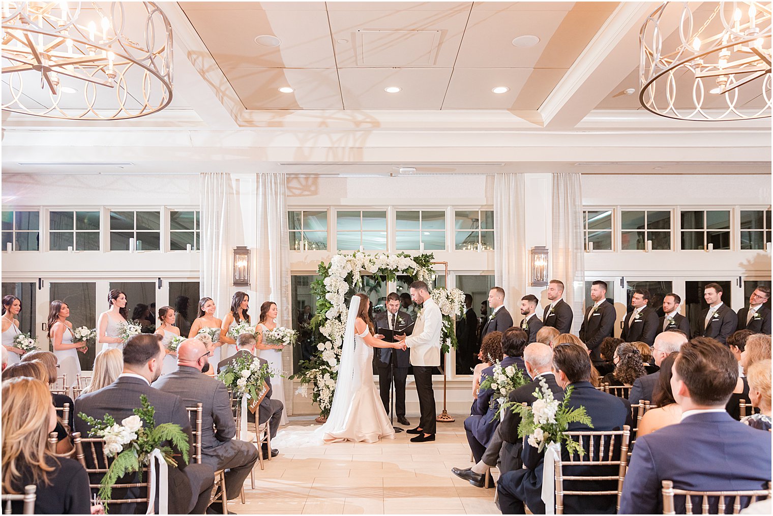 bride and groom exchange vows during Jewish wedding ceremony in Franklin Lakes NJ