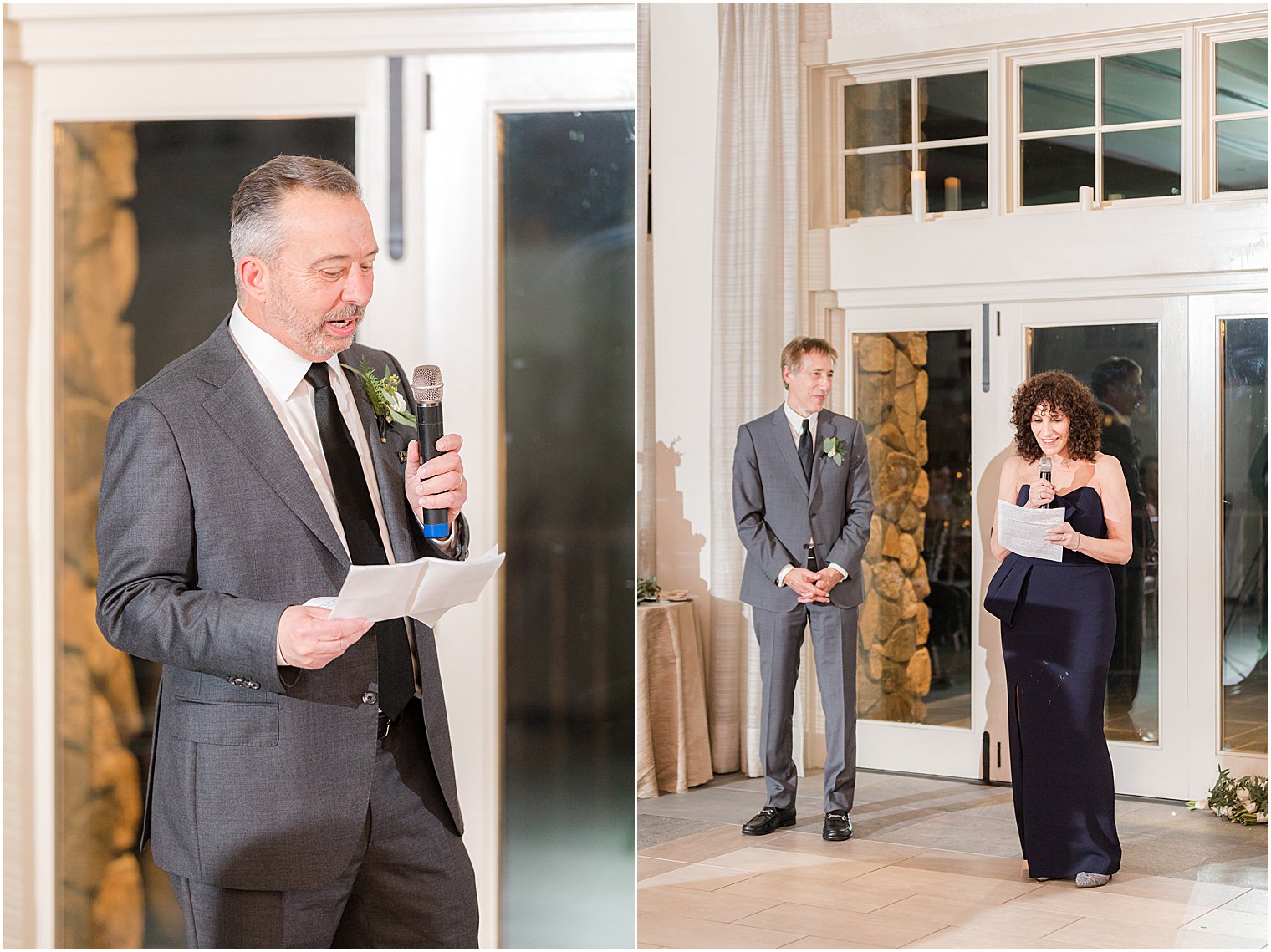 parents give speeches during Franklin Lakes NJ wedding reception