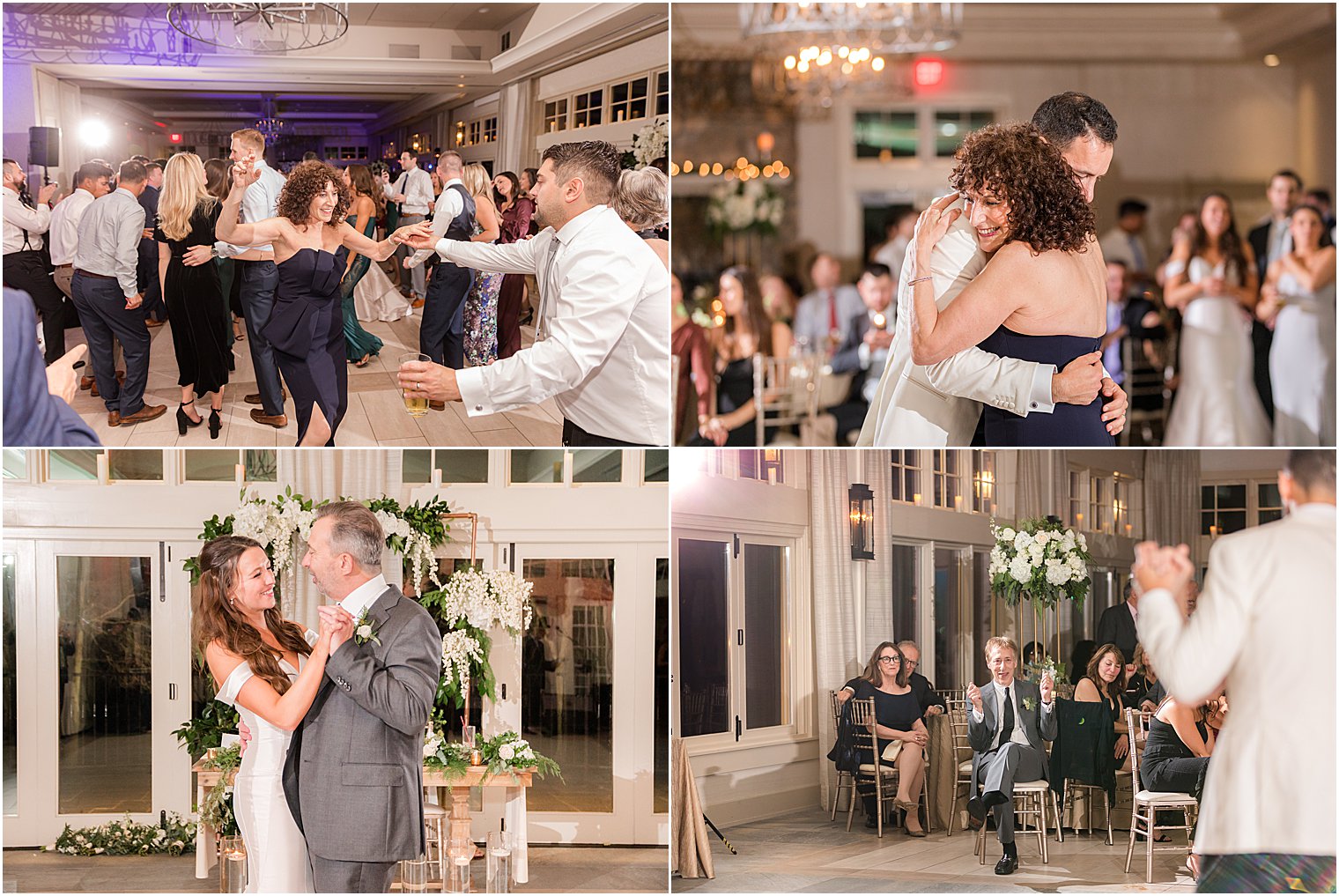 parents dance with bride and groom at Franklin Lakes NJ wedding reception
