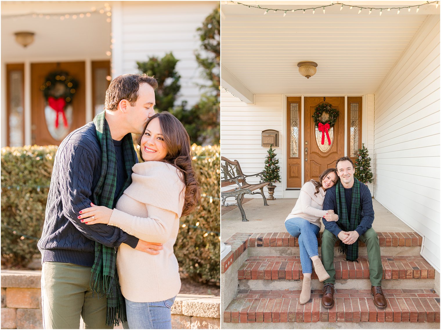 at home engagement session for New Jersey couple 