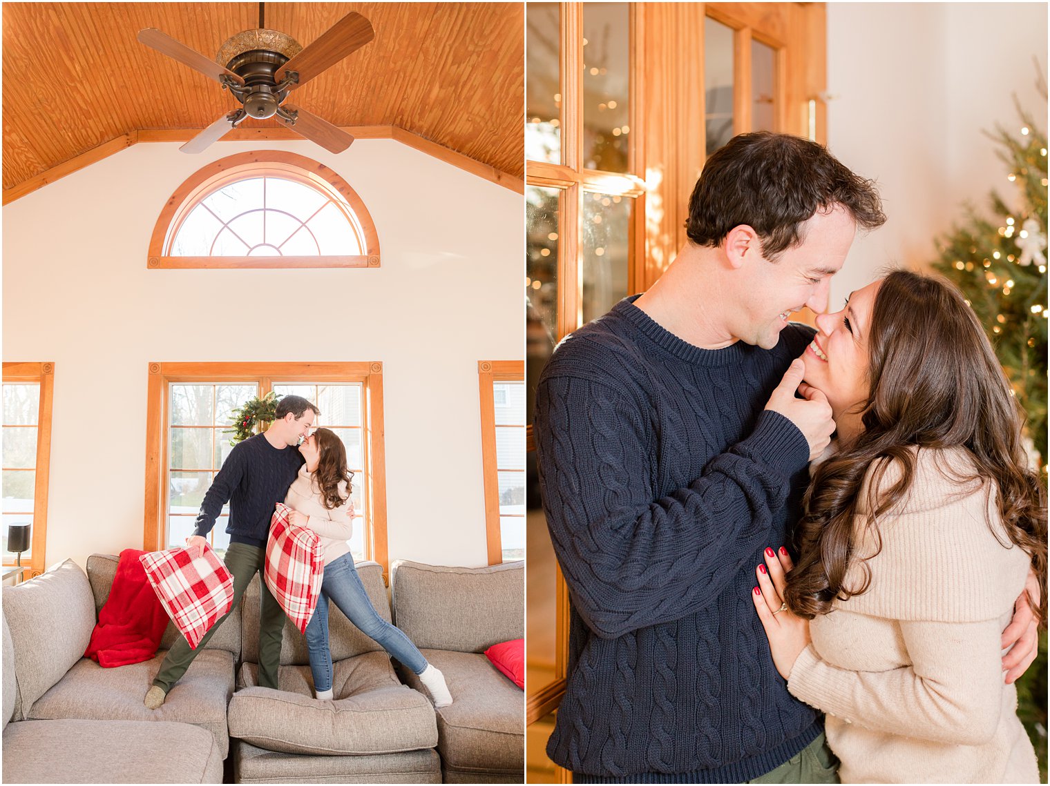 holiday engagement session for New Jersey couple 