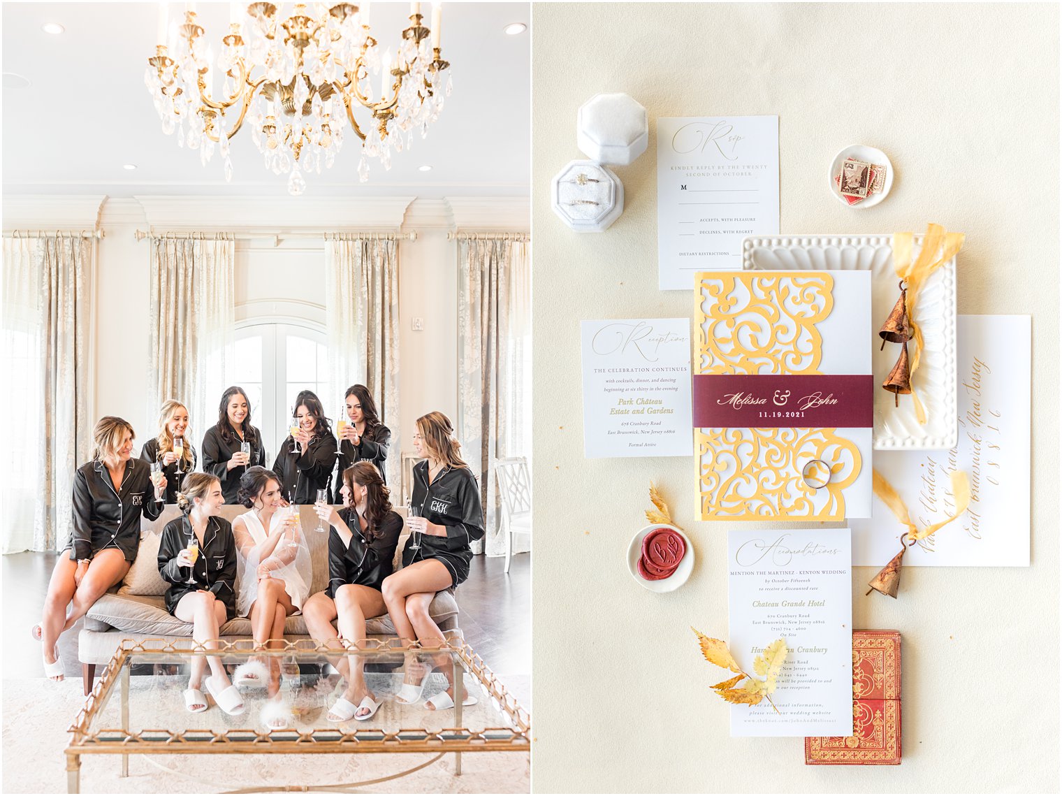 invitation suite for fall wedding at Park Chateau Estate