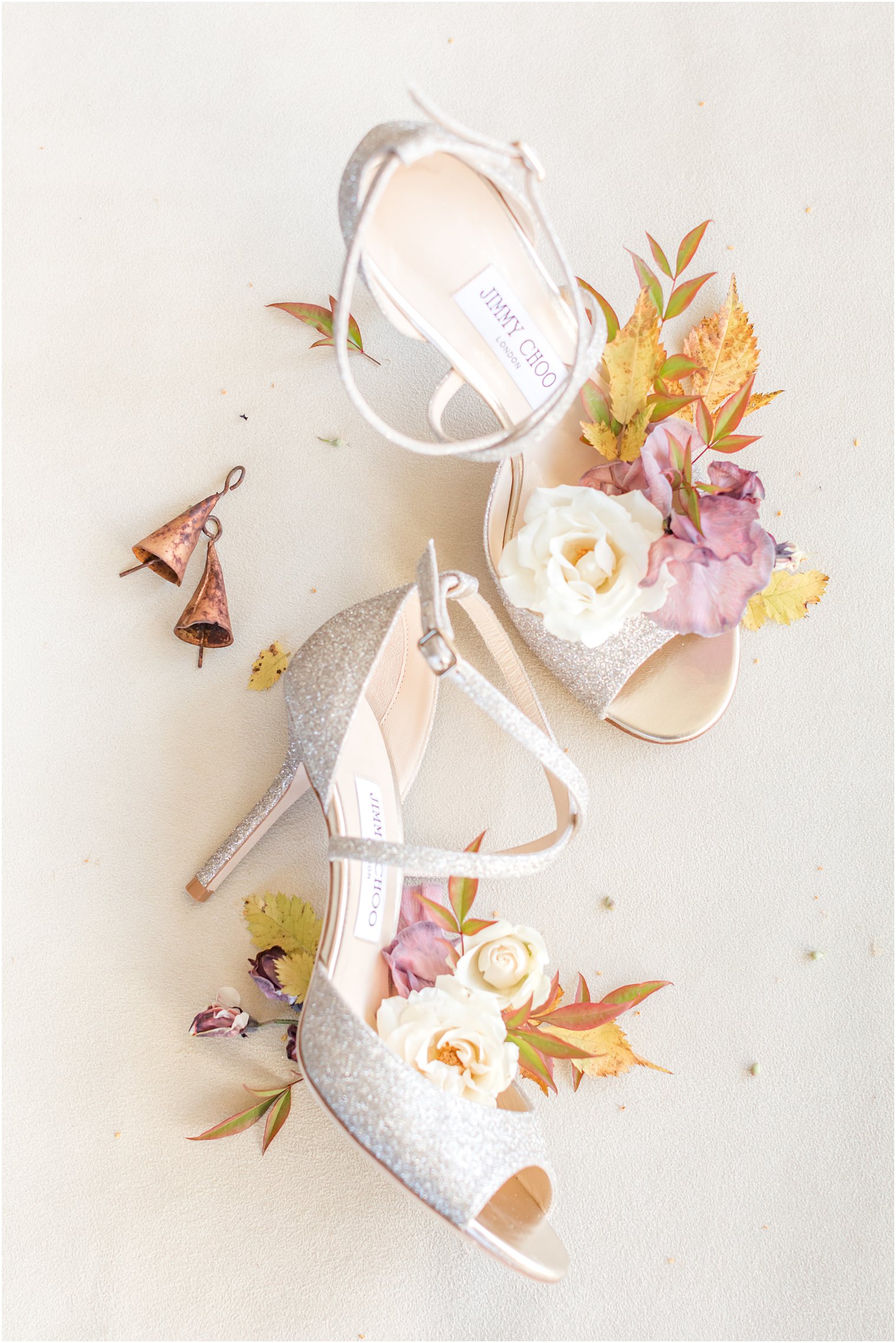bride's Jimmy Choo shoes for fall wedding at Park Chateau Estate