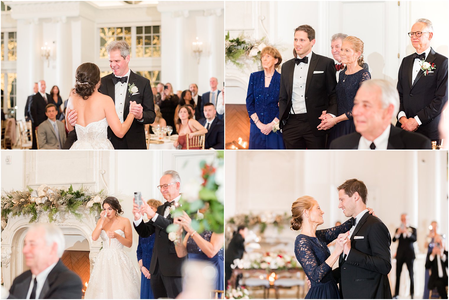 bride and groom dance with parents during East Brunswick NJ wedding reception