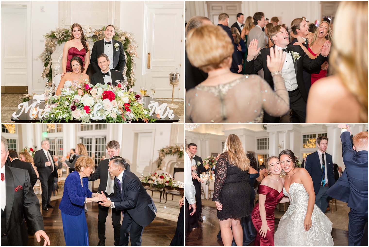 bride and groom celebrate with guests during East Brunswick NJ wedding reception