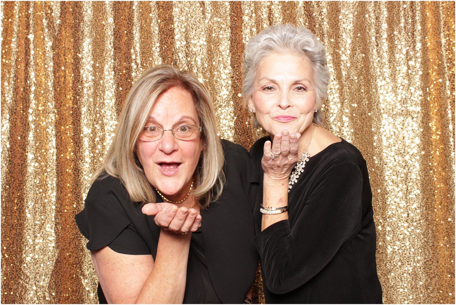 women blow kisses during NJ reception