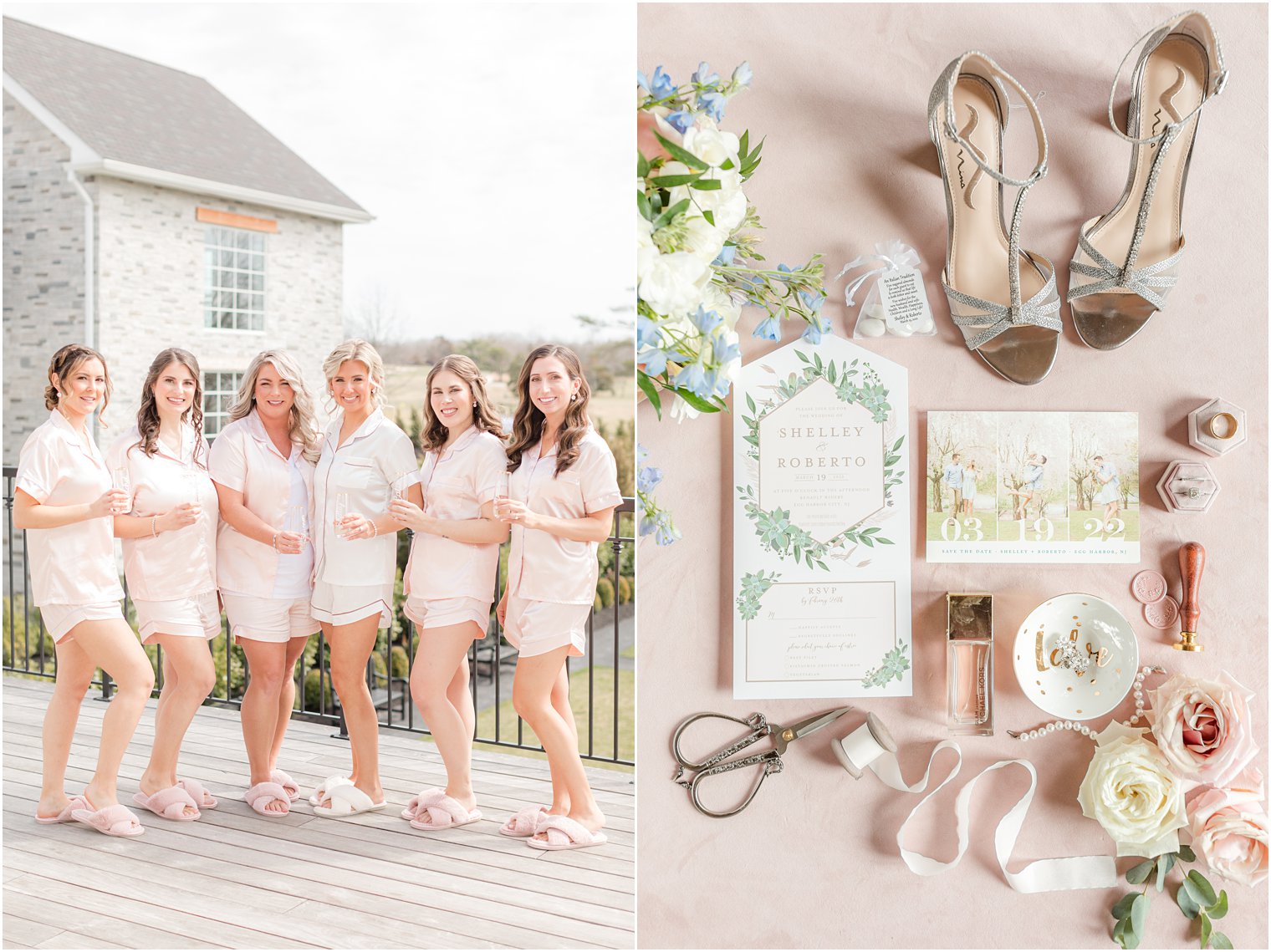 bridesmaids photo during spring wedding at Renault Winery in South Jersey