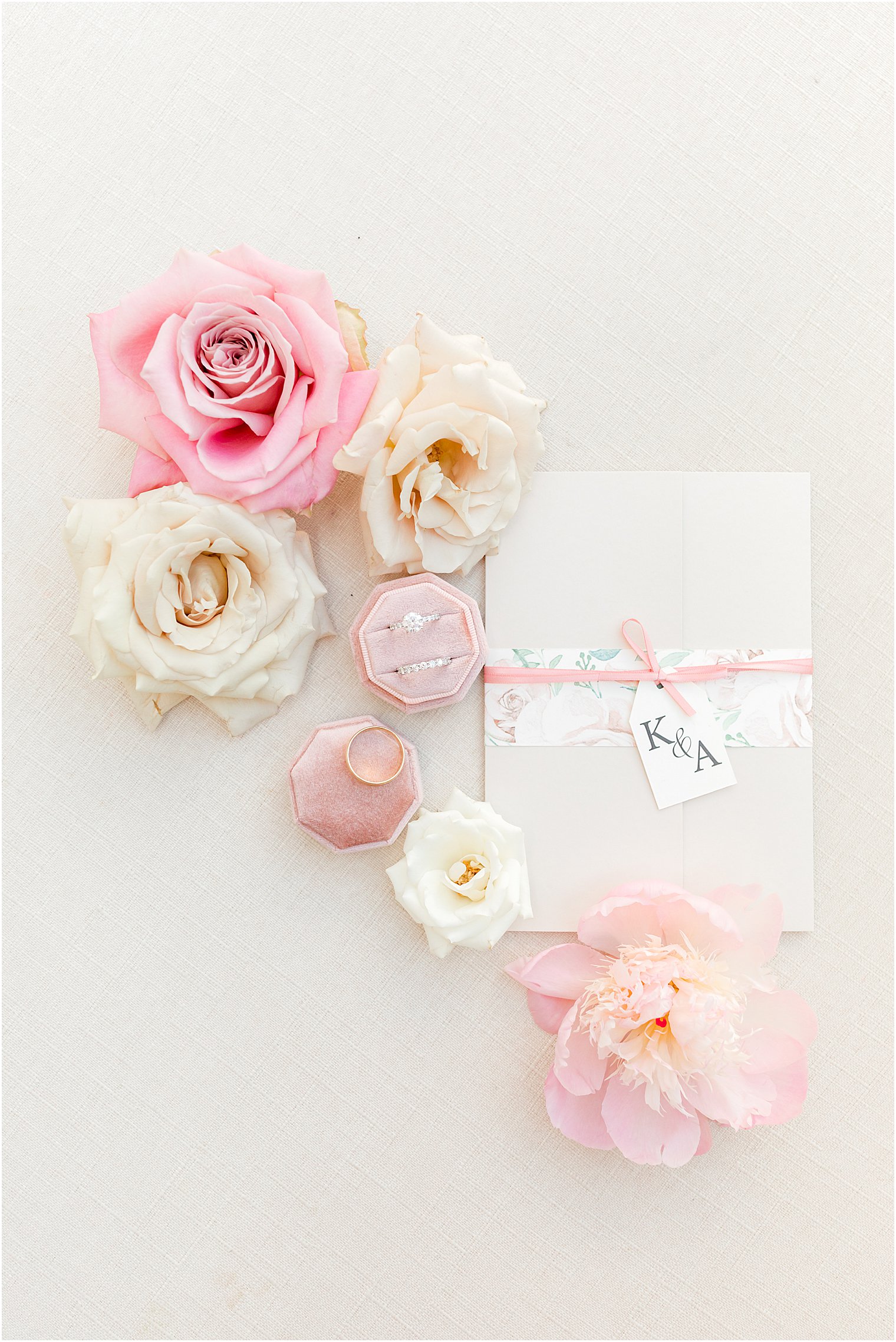 invitation suite for spring wedding at The Refinery at Perona Farms
