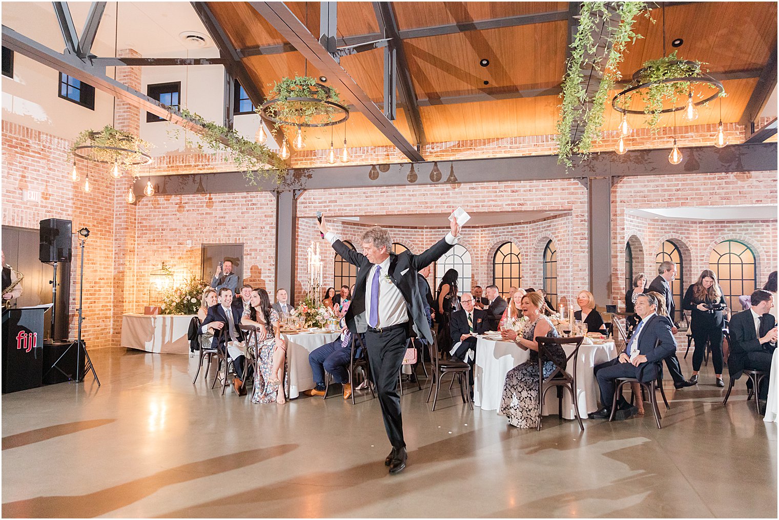 dad dances during reception toast 