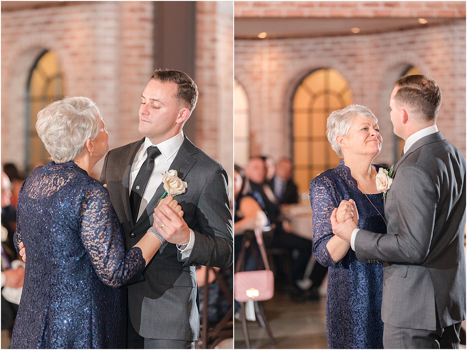 groom and mom dance together
