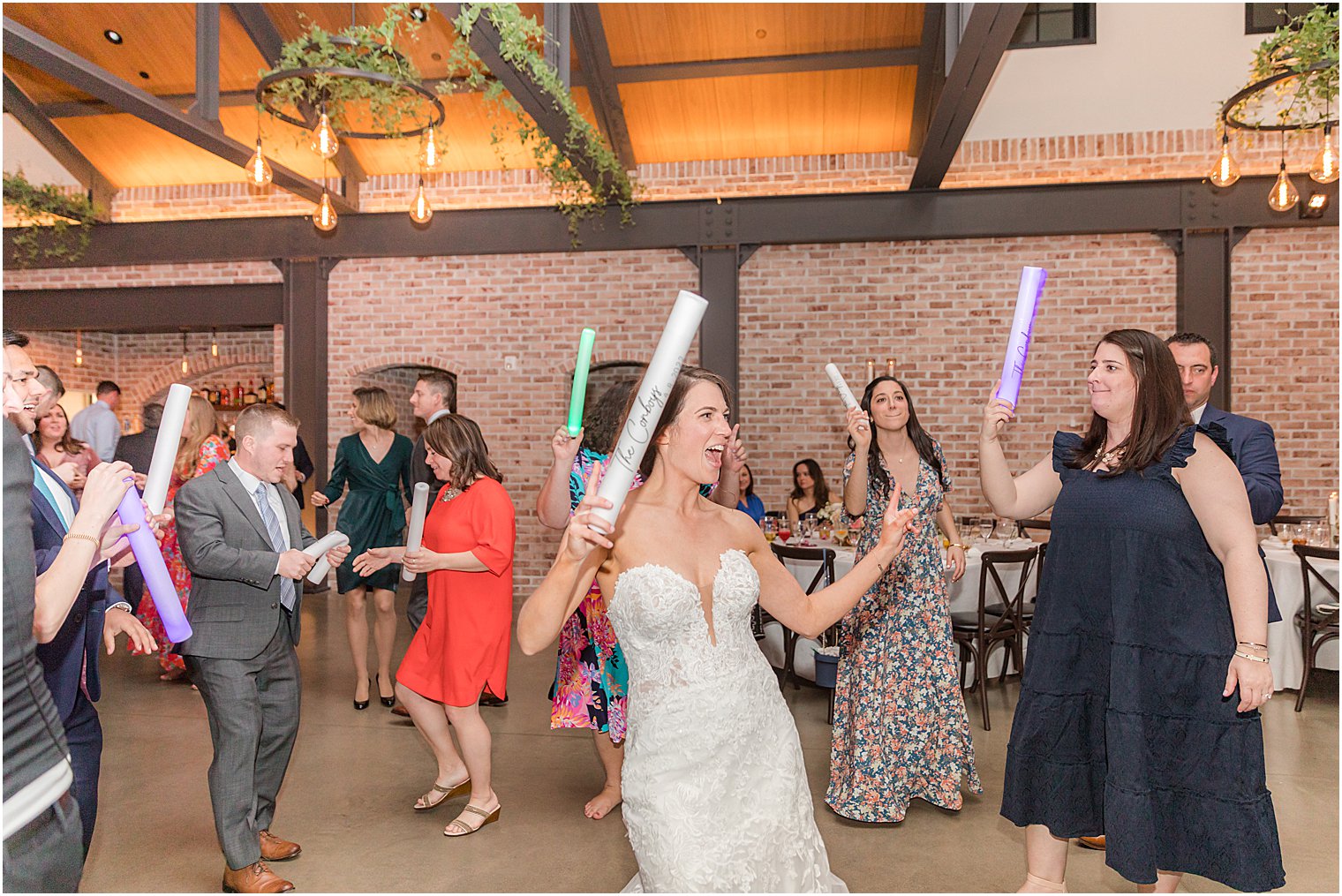 bride dances with guests at NJ reception